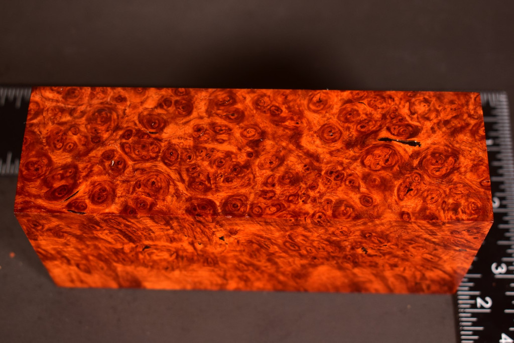Stabilized Red Amboyna Burl 69 (1.7 x 2.55 x 5.5)