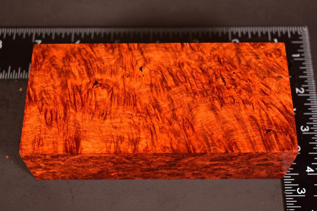 Stabilized Red Amboyna Burl 69 (1.7 x 2.55 x 5.5)