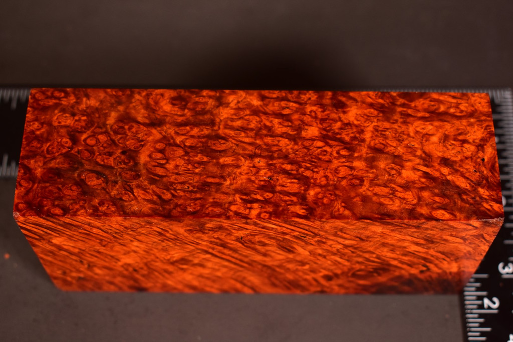 Stabilized Red Amboyna Burl 70 (1.7 x 2.55 x 5.5)