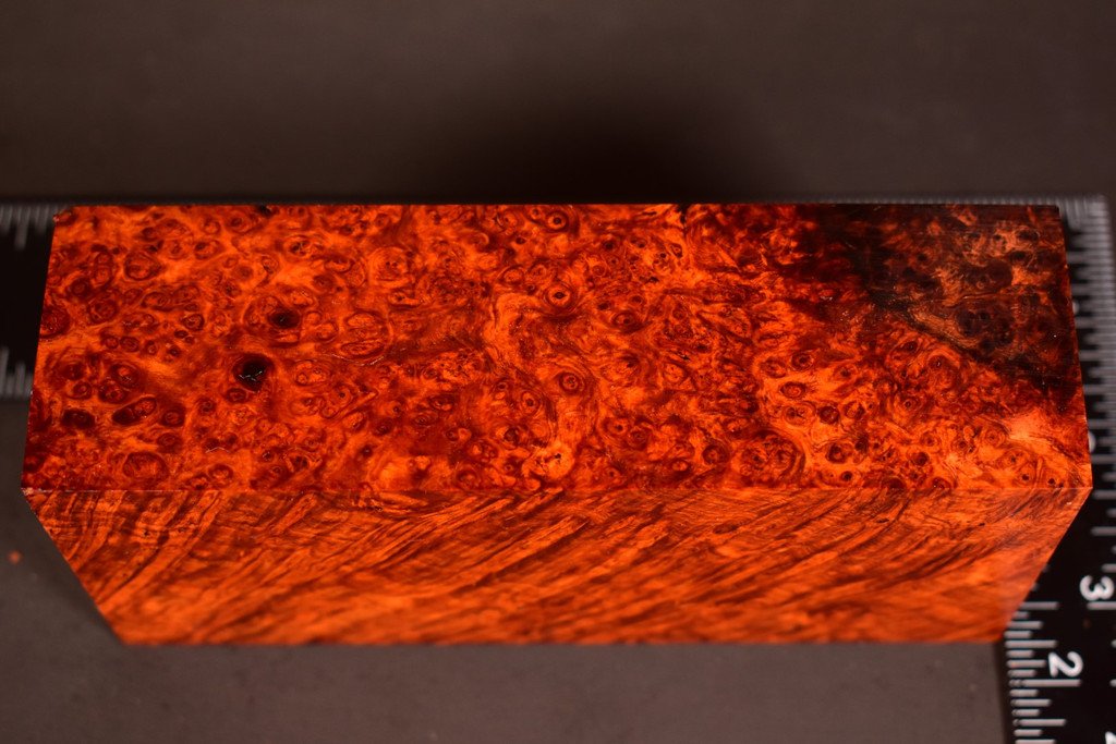 Stabilized Red Amboyna Burl 70 (1.7 x 2.55 x 5.5)