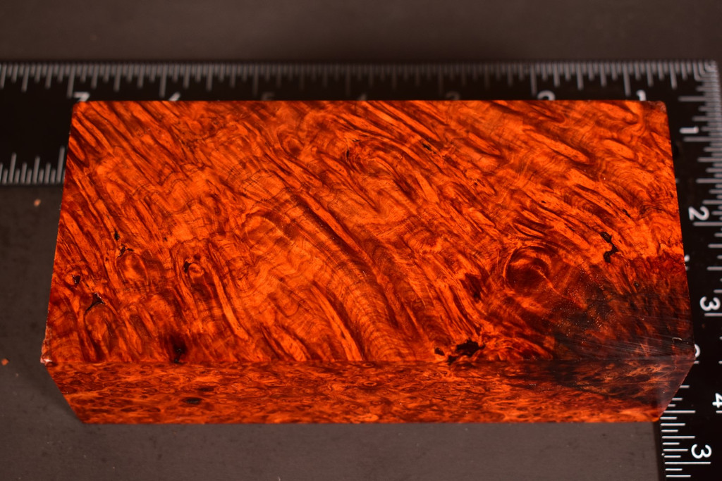 Stabilized Red Amboyna Burl 70 (1.7 x 2.55 x 5.5)