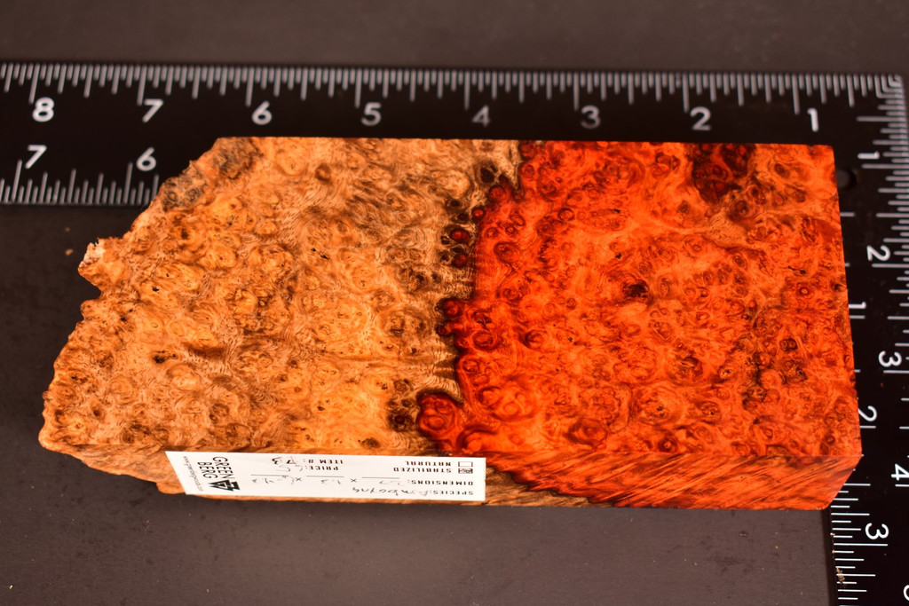 Stabilized Red Amboyna Burl 73 (2.7 x 1.3 x 6 - 4.3)