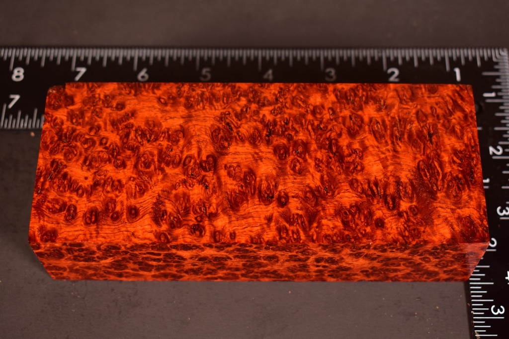 Stabilized Red Amboyna Burl 77 (2.4 x 1.5 x 5.9)