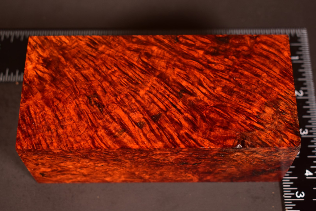 Stabilized Red Amboyna Burl 79 (2.5 x 2.1 x 5.5)