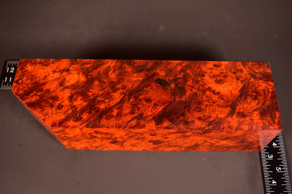 Stabilized Red Amboyna Burl 81 (2.65 x 2.5 x 7.5 - 9)