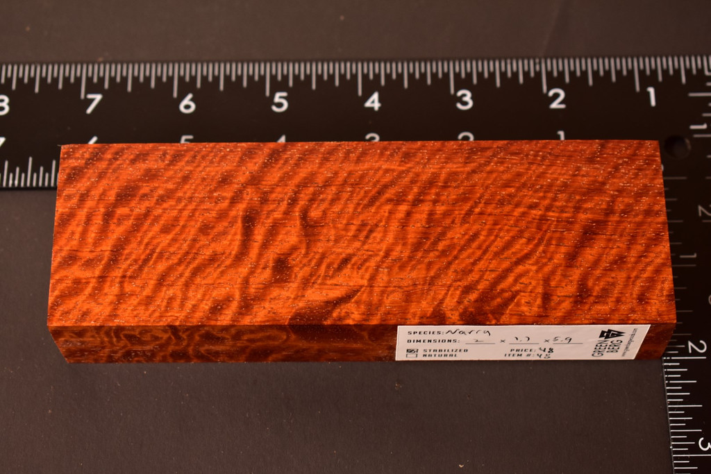 Stabilized Curly Narra 48 (2 x 1.1 x 5.9)