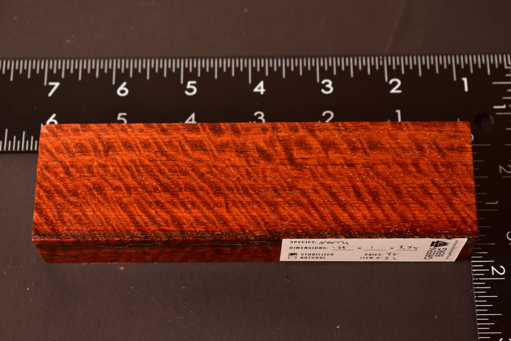 Stabilized Curly Narra 52 (1.65 x 1 x 5.75)