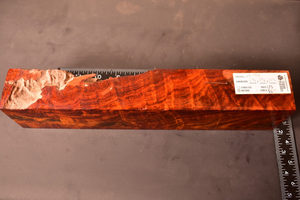 Curly Siam Rosewood 52 (2.75 x 1.875 x 12.5)