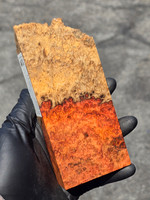 Stabilized Red Amboyna Burl 1F (2.7 x 1.3 x 6 - 4.3)