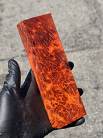 Stabilized Red Amboyna Burl 14F (2.25 x 1.25 x 7.2)