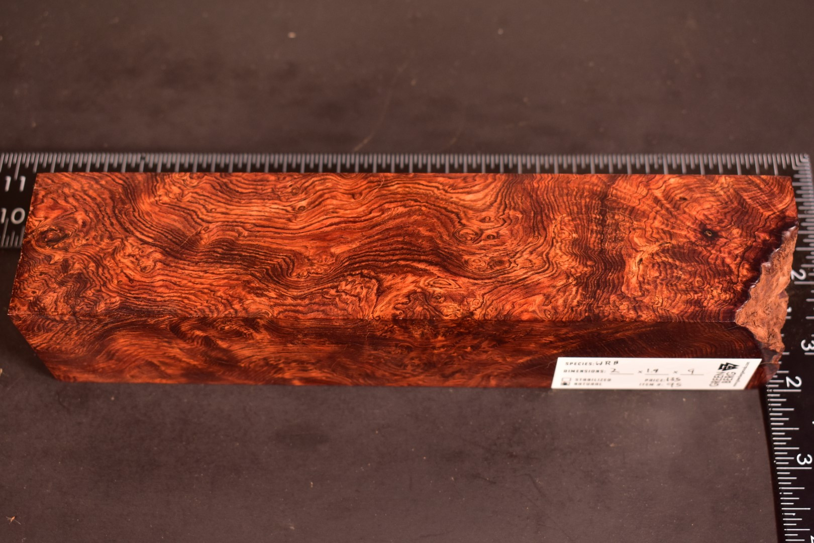 Honduras Rosewood Burl 95 (2 x 1.9 x 90