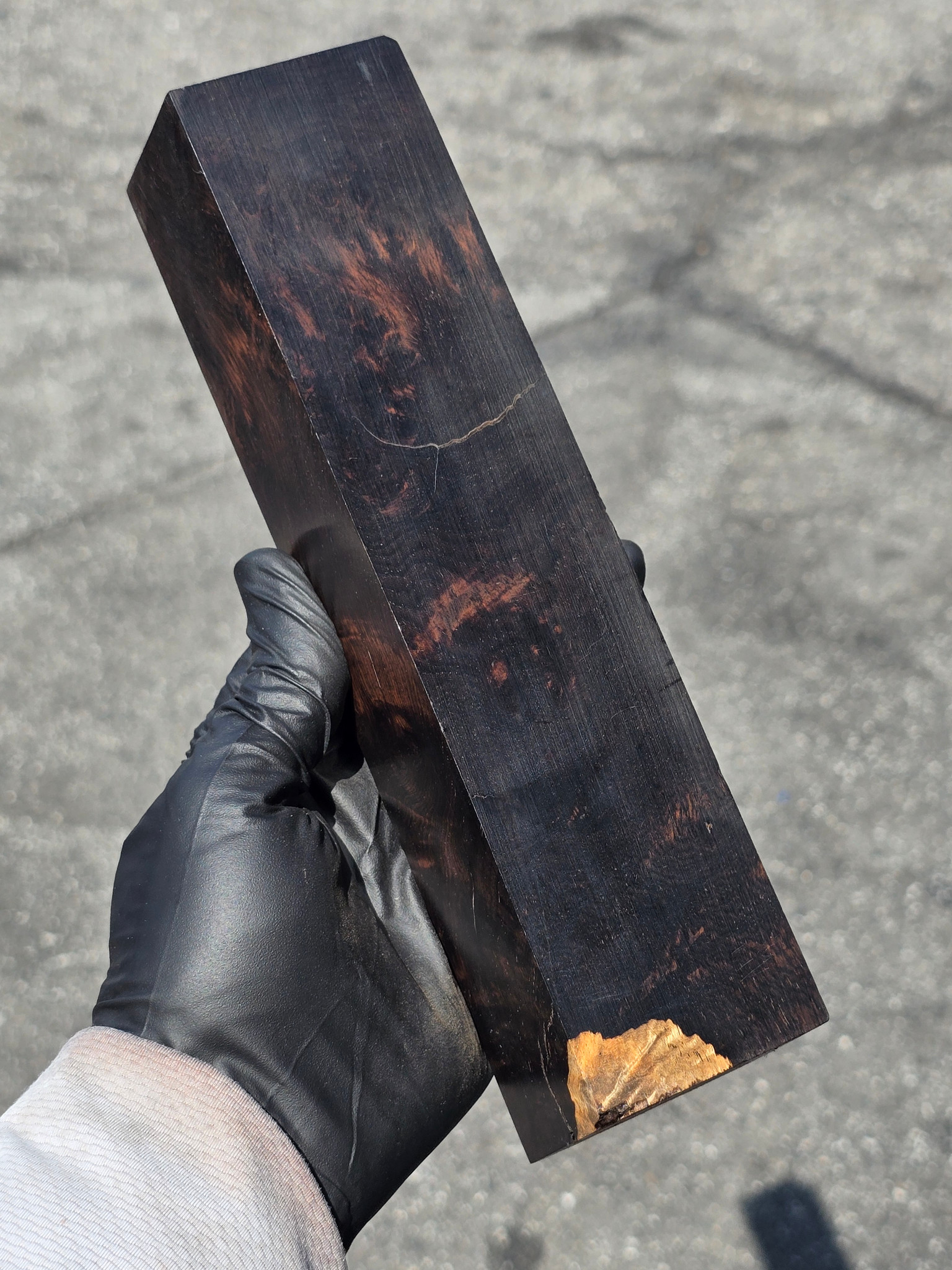 コクウ　バリアブル African Blackwood Burl 2A (2 x 2 x 8.75)