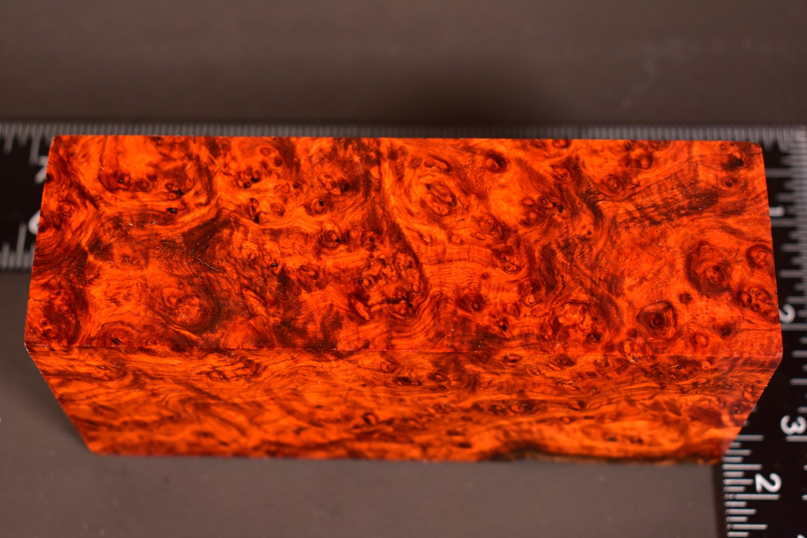 Stabilized Red Amboyna Burl 50 (2.4 x 1.65 x 5.25)