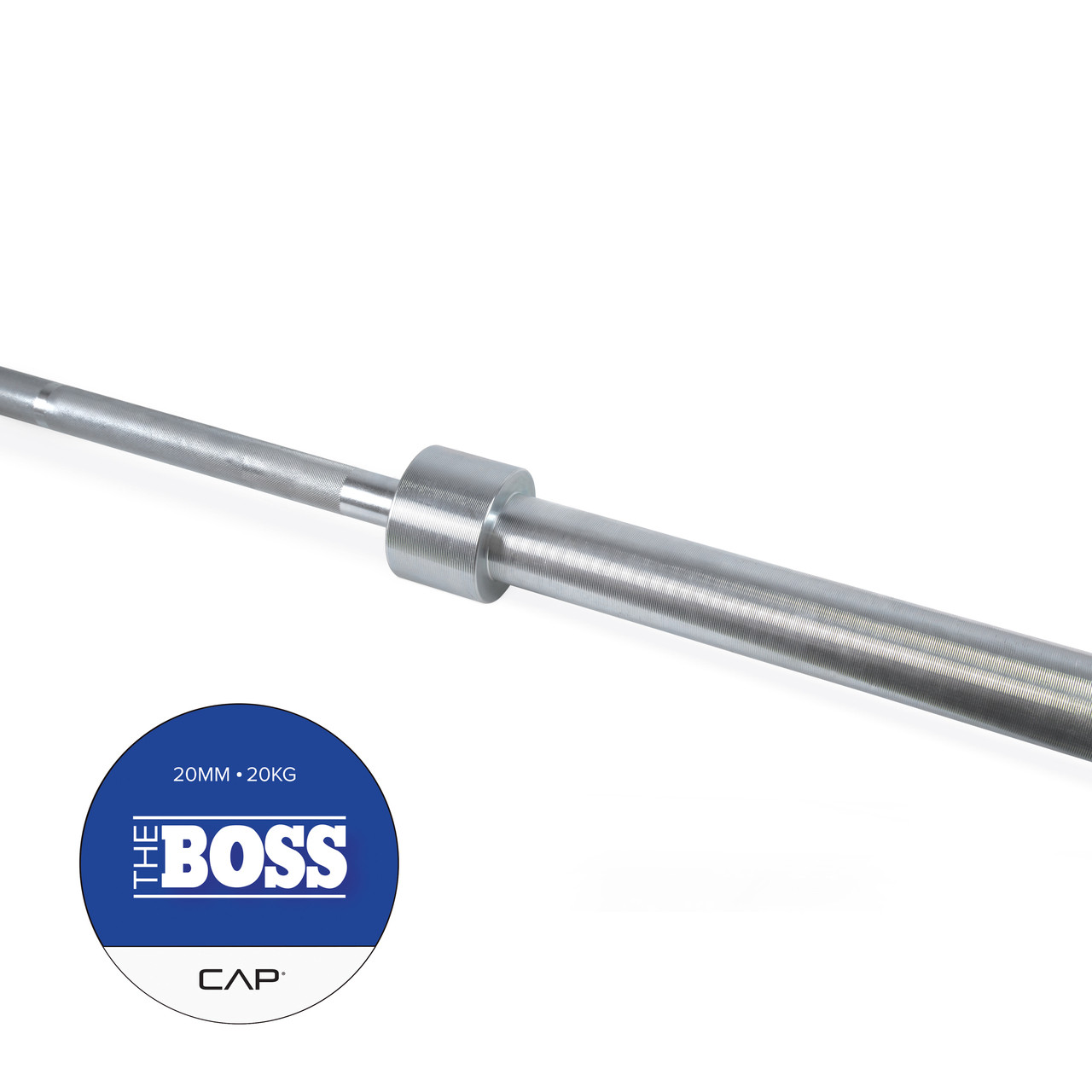 CAP Olympic Powerlifting Barbell Lifting Bar, Silver Zinc