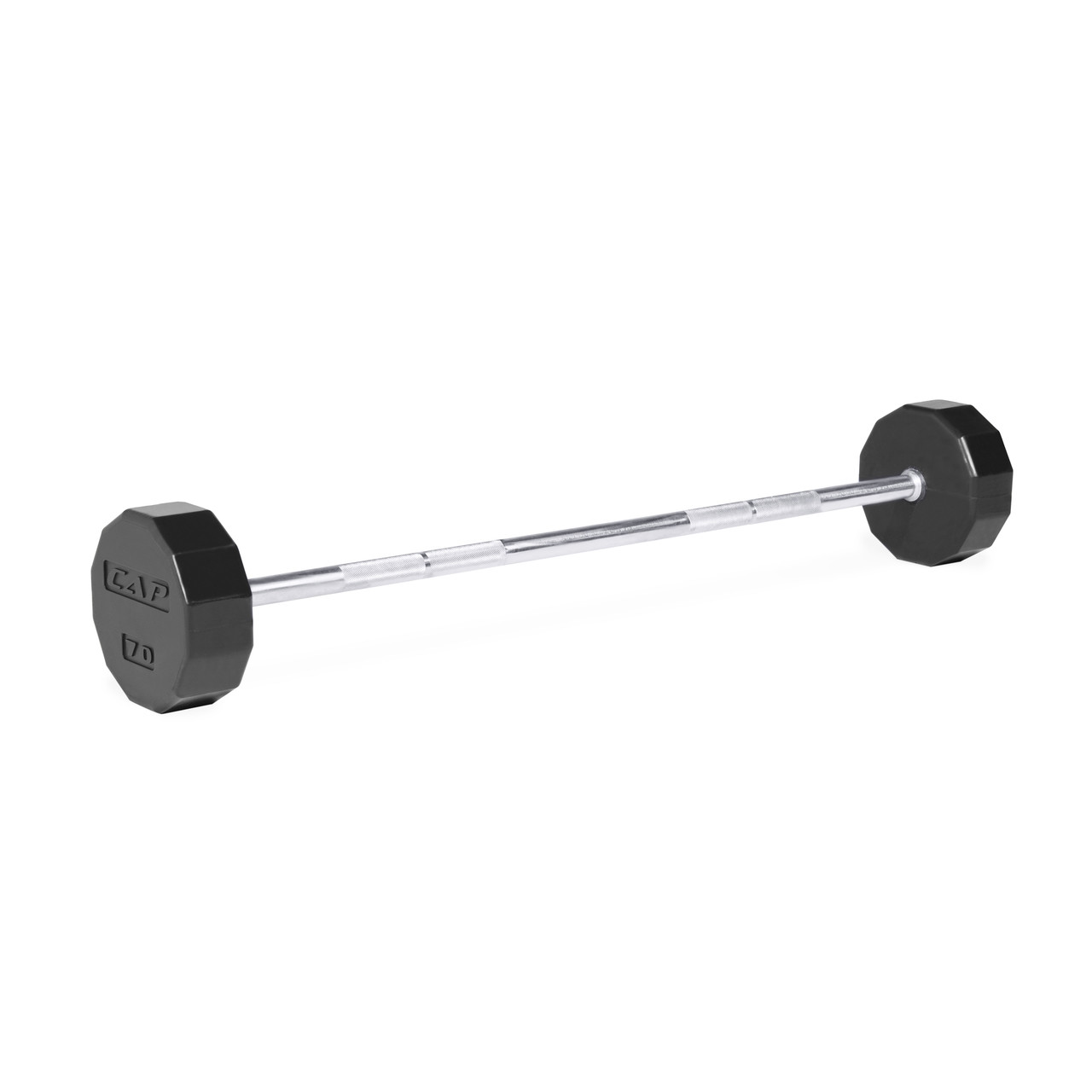 12-sided Commercial Rubber Barbells with Straight Handles