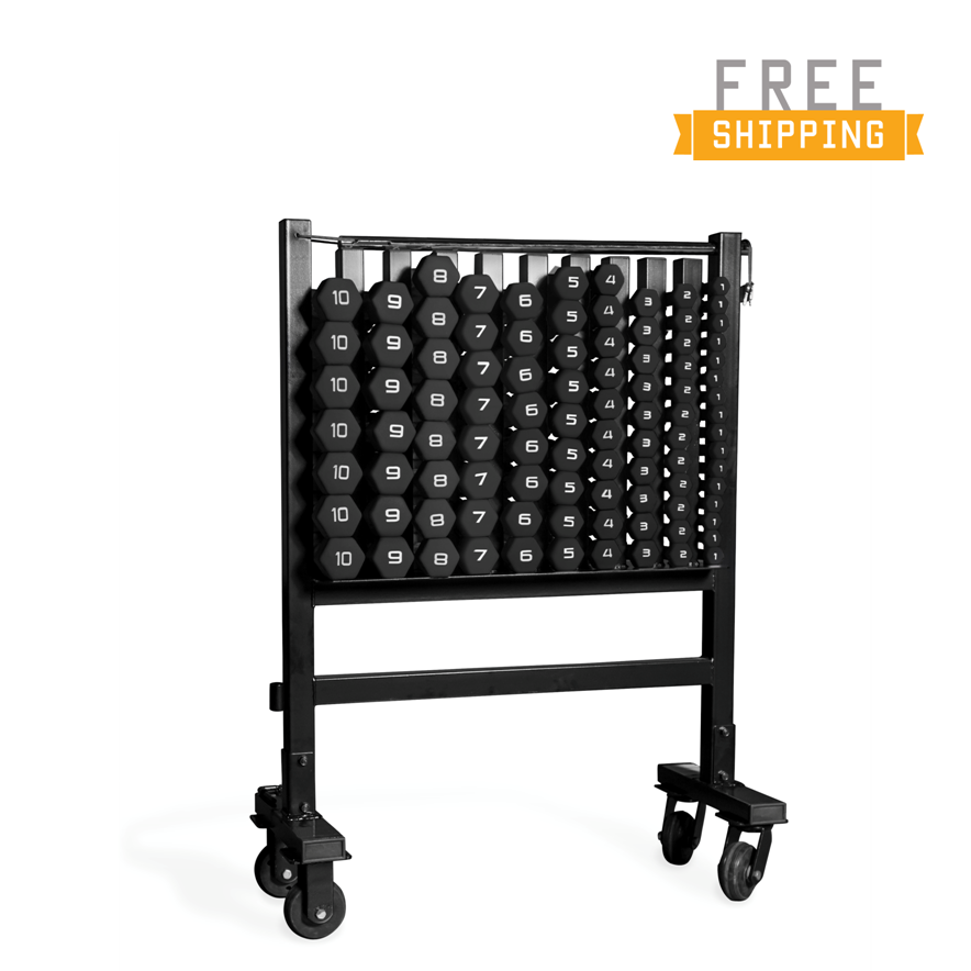 25 Lb Coated Rubber Hex Dumbbells (Set Of 2) – Black, Made In USA