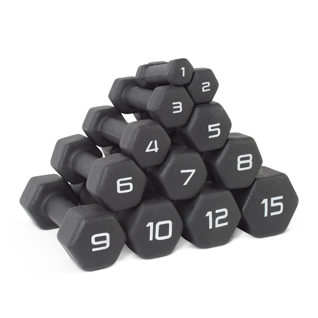 Barbell 15lb Cap Barbell Neoprene Dumbbell 15 Lbs Black Neoprene