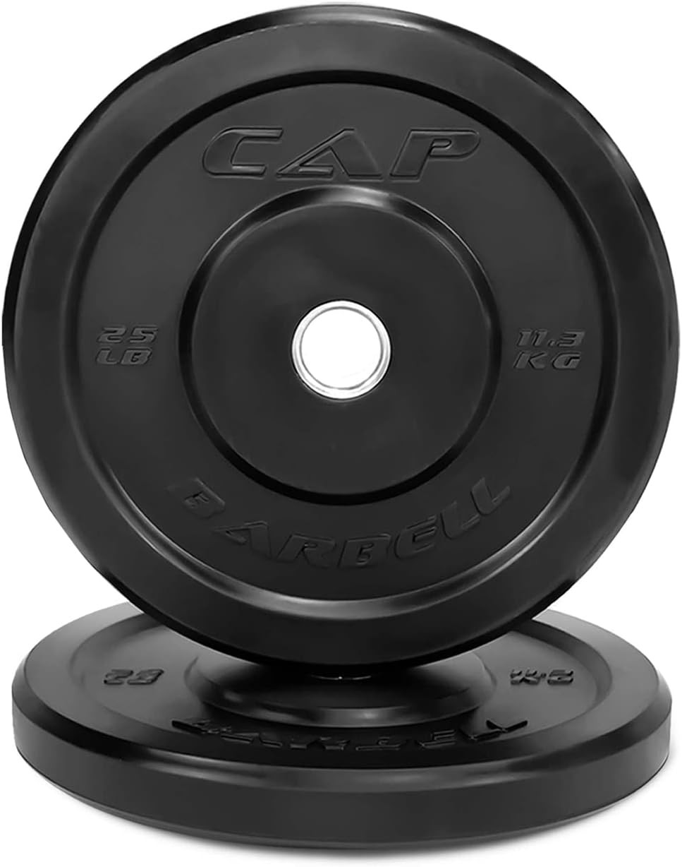 Boîte De 2 Plaques De Poids Olympique Zoomster 45lb (environ 20kg) - Noires Avec Insert Acier - Pour Crossfit Et Muscu