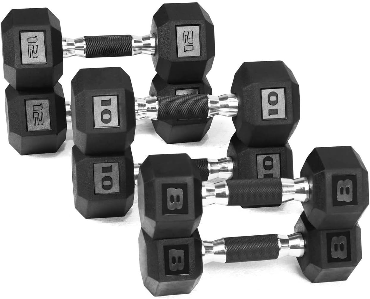 Cap Barbell 60LB Hex Dumbbell Set with Rubber Grip Handle