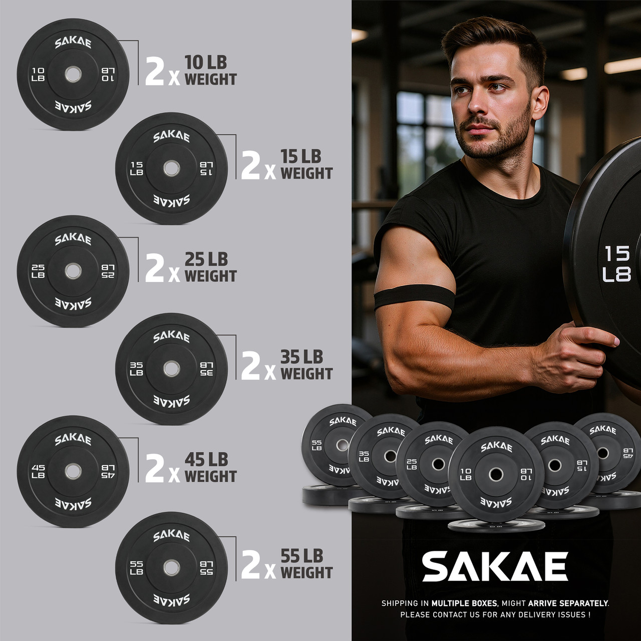 Disques olympiques rounds en caoutchouc Cap Barbell, 5 lb, 2 unités