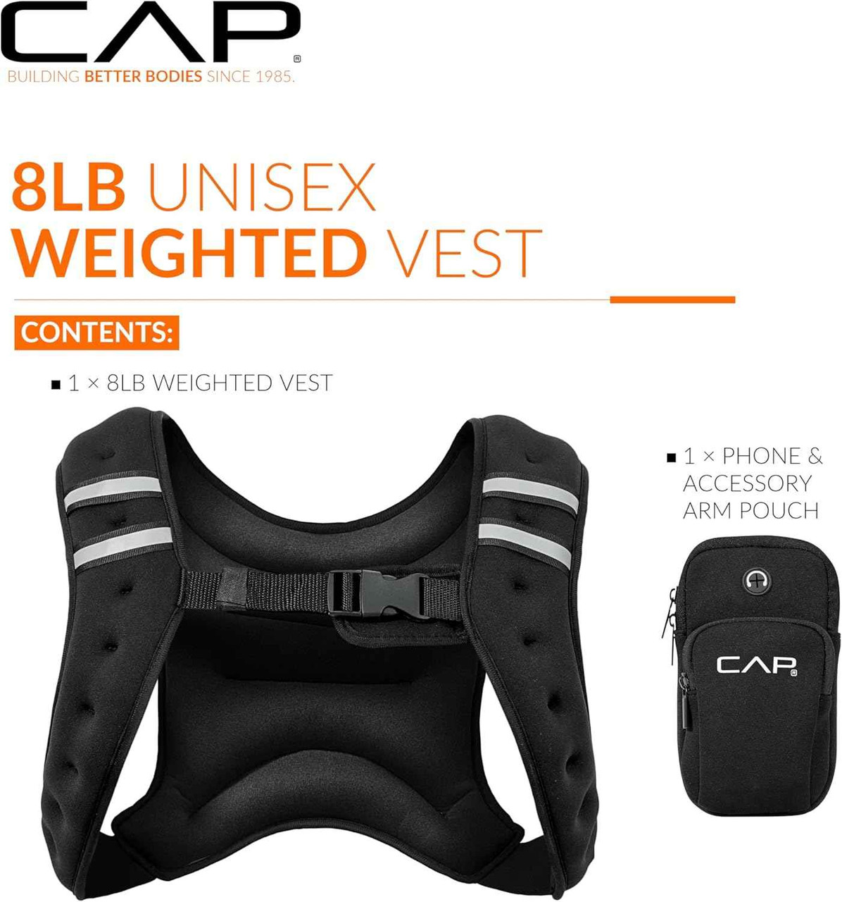 CAP Barbell 8LB Weighted Vest with Phone Pouch