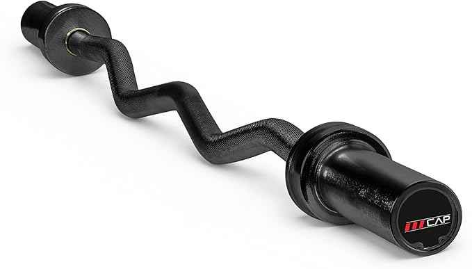 CAP Barbell 47-Inch Olympic EZ Curl Bar - Black