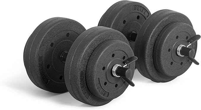 40-Pound Adjustable Cement Dumbbell Set - WF Athletic Supply