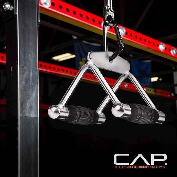 CAP Barbell Deluxe Double D Handle with Rubber Handgrips
