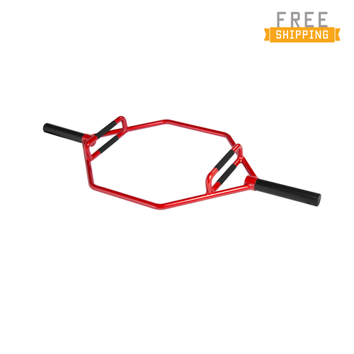 CAP Barbell Olympic 2-Inch Combo Hex Bar, Cherry Bomb Red CAP Barbell Olympic 2-Inch Combo Hex Bar, Cherry Bomb Red