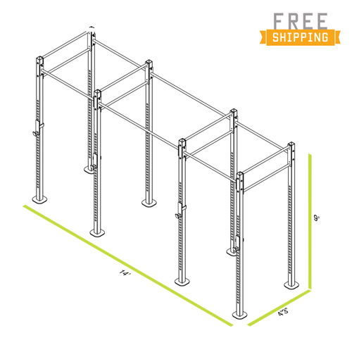 CAP+ 14-foot Free Standing Rig System - 4 Squat/Bench Stations CAP+ 14-foot Free Standing Rig System - 4 Squat/Bench Stations