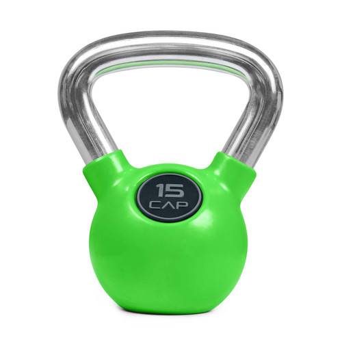 Color Rubber Coated Kettlebell with Chrome Handle, Great for Cross Training, Swings, Body Workout and Muscle Exercise