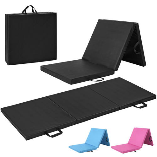2" Tri Fold Folding Exercise Mat with Carrying Handles, Multiple Colors 2" Tri Fold Folding Exercise Mat with Carrying Handles, Multiple Colors