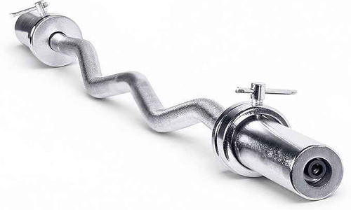 CAP Barbell 47-Inch Olympic EZ Curl Bar for 2-Inch Weight Plates - Chrome