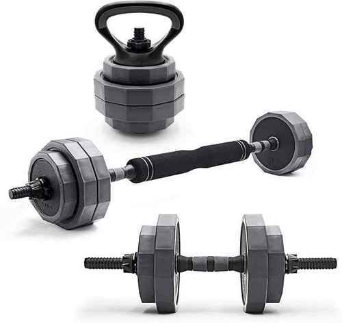 CAP Barbell 66 lb Multi-Use Adjustable Weight Set - Versatile Dumbbell, Barbell & Kettlebell for Full-Body Workouts | Gray