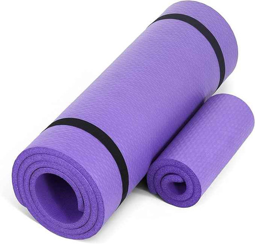 CAP Barbell 1/2-Inch High Density Exercise Yoga Mat with Strap | Multiple Colors - Knee Pad
