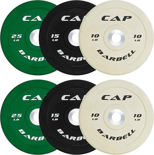 CAP Barbell 2-Inch Olympic Bumper Plate Weight Set | 100-370 lbs | Competition