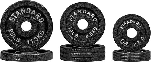 CAP Barbell 2-Inch Olympic Cast Iron Plate Weight Set | 75-285 lbs | Multiple Options - Classic