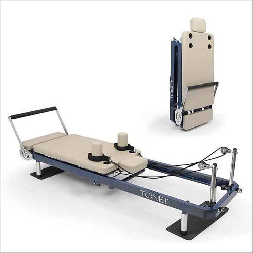 Tone Fitness Foldable Pilates Reformer – Low Portable Pilates Machine with Adjustable Resistance Bands, Smooth Glide Carriage & Full-Body at-Home Pilates Workout Equipment
