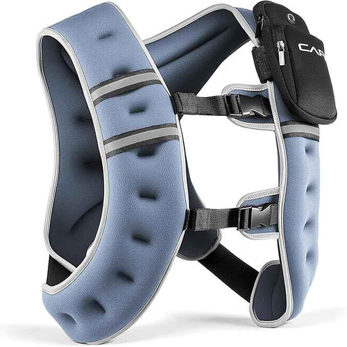 CAP Weighted Vest | 8lb -30lbs | Reflective Workout Vest for Walking, Running, Cardio, Strength Training - Blue