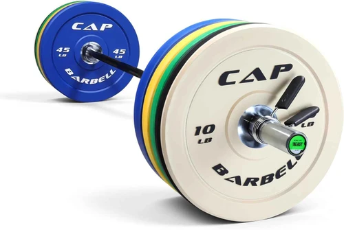 CAP Barbell Olympic Weight Set with 7ft Barbell & Bumper Plates | 260 lbs | Competition Pro Barbell