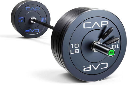 CAP Barbell Olympic Weight Set with 7ft Barbell & Bumper Plates