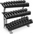 Rubber Coated Hex 5-70lb Dumbbell Set with 3-tier Rack Stand Rubber Coated Hex 5-70lb Dumbbell Set with 3-tier Rack Stand
