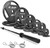 2-Inch Olympic Grip Plates Set with 7ft Olympic Barbell, 290lb / 300lb / 555lb
