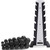 CAP Barbell Rubber Coated Dumbbell Weight Set with Vertical Rack - Sliver Rack - Chrome Handles - 210LB