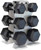 CAP Barbell Rubber Coated Hex Dumbbell Set with Vertical Rack | 100 lbs Free Weights Dumbbells Set for Home Gym | Multiple Options