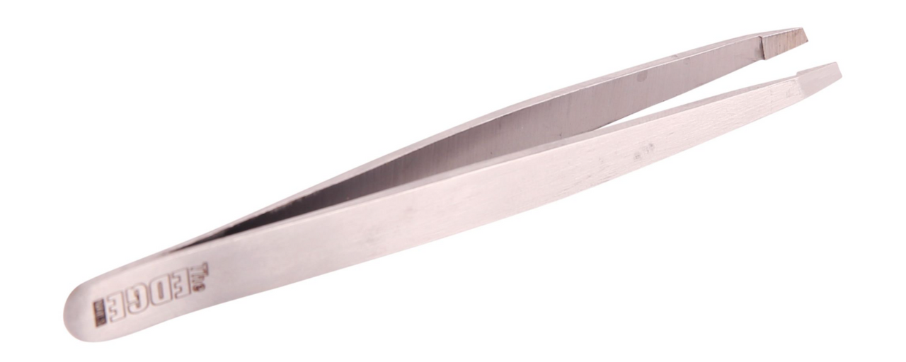 Silver Slanted Tweezers Made in UK