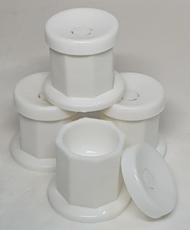 Plastic Dappen Dish - White + Lid