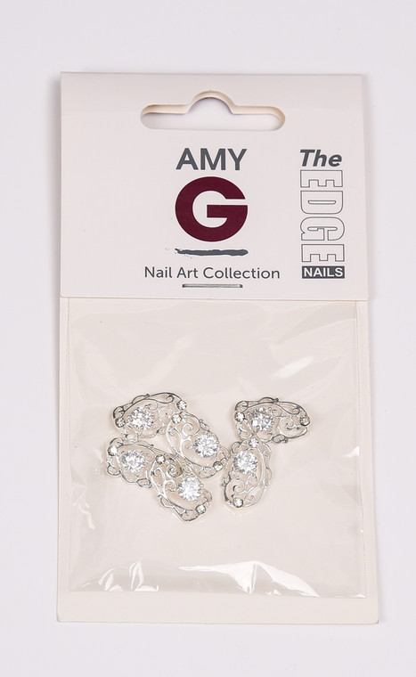 Crystal Baroque Nail Jewels - Amy G - Pck 6 - Made in UK