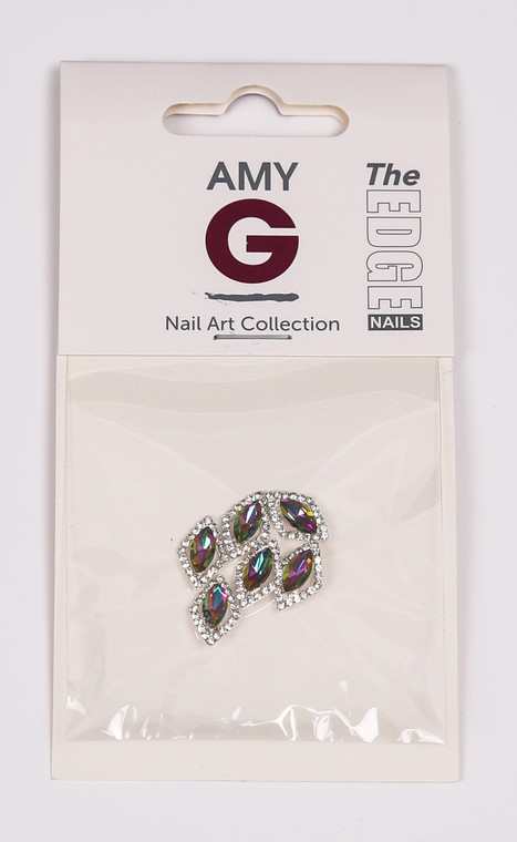 Rainbow Pear Nail Jewels - AMY G - Pck 6 - Made in UK