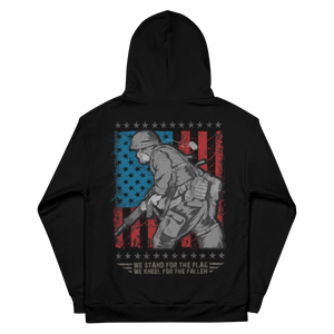 We Stand For The Flag.....We Kneel For The Fallen 4 - Dye Sublimated Unisex Hoodie We Stand For The Flag.....We Kneel For The Fallen 4 - Dye Sublimated Unisex Hoodie